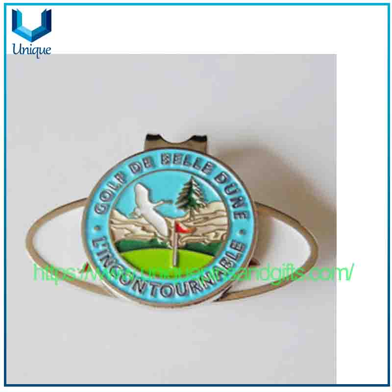 Nuevo Marcador de Metal para Golf, marcador de posición de bola plateada, marcador de bola magnético 2520, Clip para tapa, accesorios de Golf