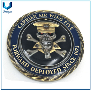 Fábrica de suministro de monedas militares, moneda de USN, moneda conmemorativa de latón antiguo, moneda de souvenir de giro para honor
