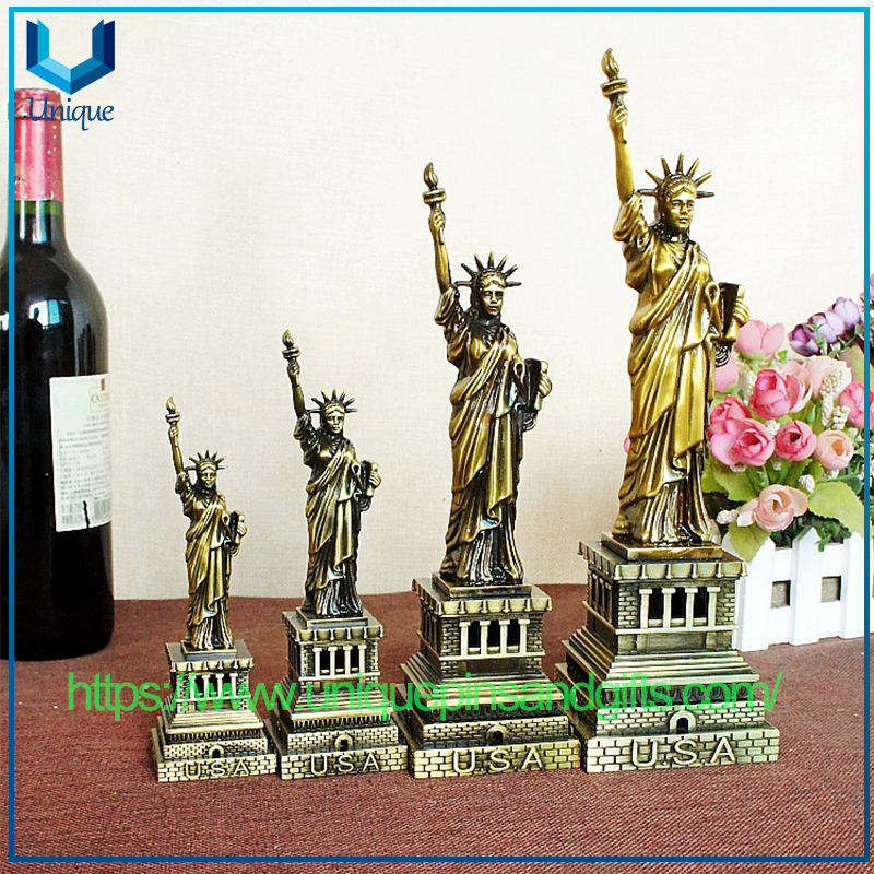 Artesanías de Metal personalizadas, recuerdos turísticos americanos, estatua galvanizada de la libertad, figuras modelo para regalos turísticos