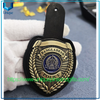 Insignia de metal de policía personalizada de alta calidad con soporte de cuero de vaca para la policía de Bangladesh