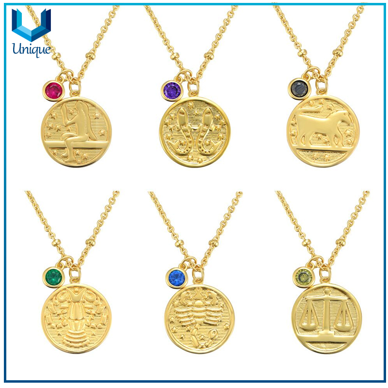 Pequeño tamaño de 18 mm Coin 925 Silver Custom colgante con cristal, diseño colgante personalizado para mujer, collar de plata esterlina y colgantes