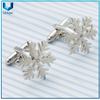 Cyrstal Decorated Manclink, mancuerna de copo de nieve, personalice la corbata de la joyería de moda de Navidad de la Navidad Pin & Cuffpink en el conjunto para regalos promocionales