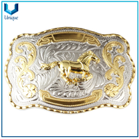 Crafts de metal Accesorios de moda, doble tono Hebillas de metal 3D, accesorios de ropa Hebilla de cinturón de servicio pesado para regalos promocionales