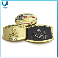 Hebilla de la correa de la nave de la nave de la marina de los USS personalizada de alta calidad, hebilla del cinturón de la policía militar de 38 mm / 60 mm de oro, hebilla de metal para regalos de promoción