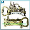 Etiqueta engomada personalizada del imán del refrigerador del cobre del patrón del dinosaurio del logotipo de la ciudad del Metal de Brasil PEIROPOLIS Uberaba