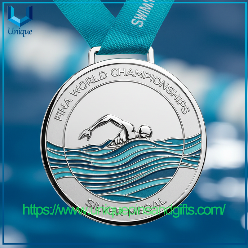 Medallas de metal personalizadas para eventos deportivos Medallas de la Copa del Mundo Medallas olímpicas Medallas de bronce doradas y plateadas de alta gama