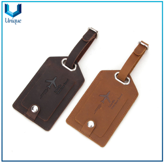 Etiqueta de identificación de equipaje de viaje personalizado Etiqueta de equipaje de cuero genuino personalizado