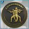 Moneda de abridor de botellas rotativa militar 3D de diseño personalizado, moneda de desafío de medalla de comandante del ejército, moneda deportiva, moneda conmemorativa de metal