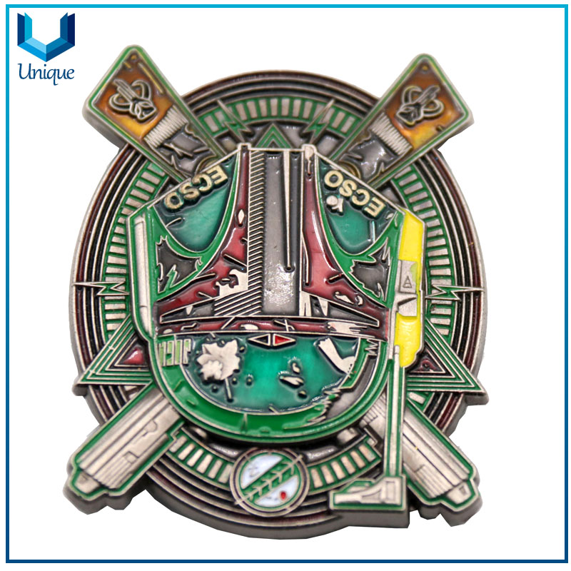 Moneda creativa ecso, moneda de esmalte suave 3D, militar, ejército, moneda de la policía, personalice la moneda de la medalla de souvenirs de la novedad