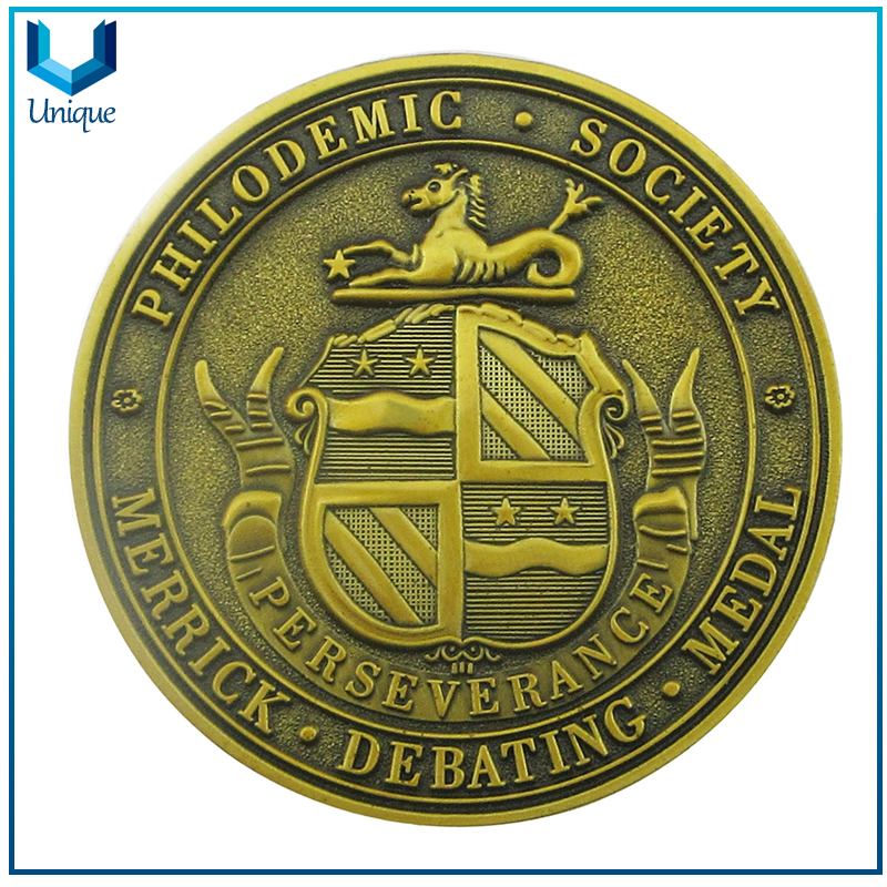 Personalice el latón antiguo, debatiendo la moneda de la medalla, la moneda conmemorativa militar, la moneda del desafío 3D