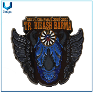 Pin negro de solapa de níquel, traje de moda Decoración de la insignia con brillo, insignia de la escuela de metal, emblema del recuerdo