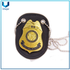 Personalice la fábrica de insignias de la policía, muere golpeó la insignia de honor del oro de cobre 3D con un soporte de cuero genuino + clip de cinturón de metal, insignia de la moneda de Sounvenir