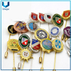 Personalice la insignia del club de fútbol, ​​Pin de solapa del esmalte de oro con aguja larga, traje Decoración Metal Pines, Pasadores de regalo