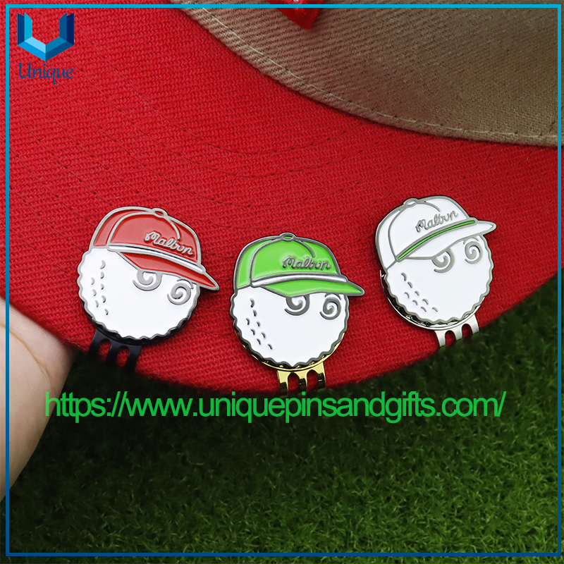 Nuevo Marcador de bola de Golf Clip de sombrero de acero al manganeso de Metal Clip esmalte