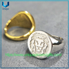 Anillo de dedo de plata 925 con logotipo de León, anillo de oro plateado de alta calidad militar M