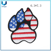 Insignia de la bandera, etiqueta de bordado de la huella de perros, parche de bordado de dibujos animados para accesorios de ropa, etiqueta tejida para la descoaración