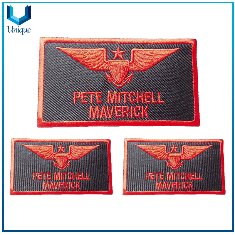 Etiqueta de bordado para equipaje, insignia de embotación militar para uniforme, plancha en parches de bordado para accesorios de ropa