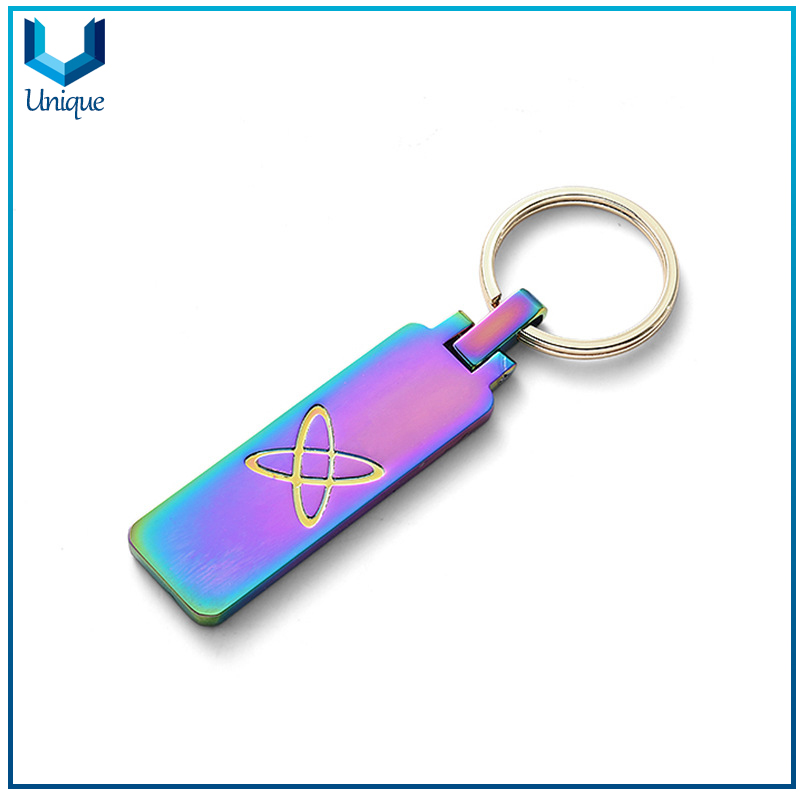 Llavero de moda electroplastia colorida de aleación de zinc de diseño personalizado, llavero de camuflaje de diseño creativo de alta calidad con brillo para mejores regalos