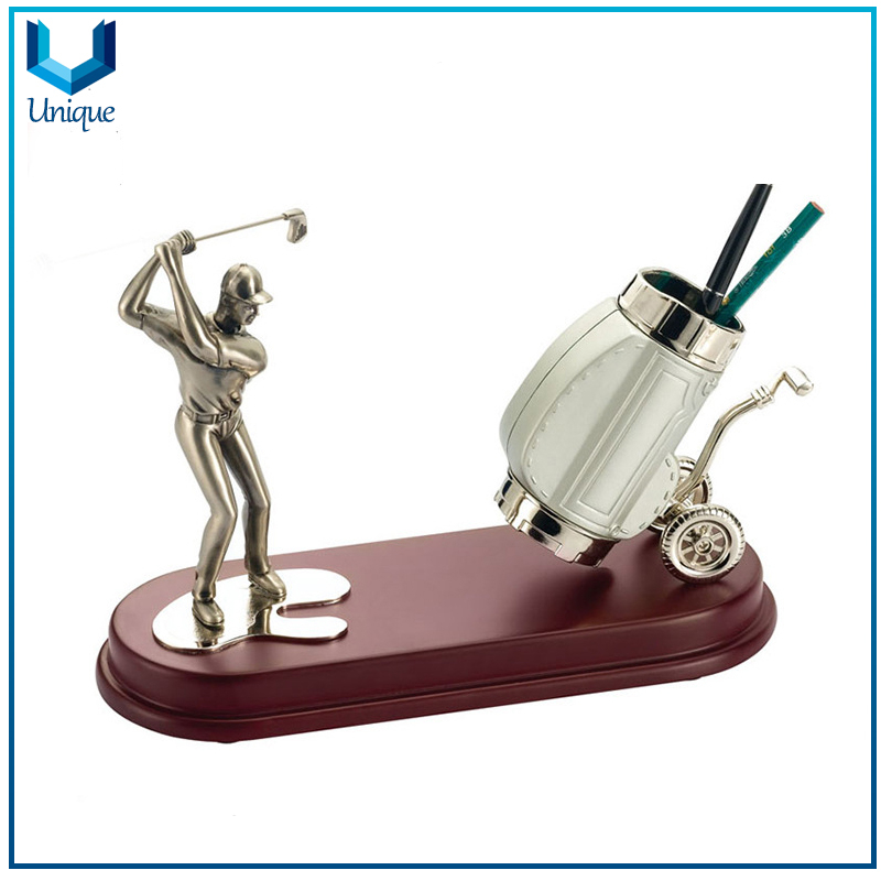 Personalice las artesanías de metal de golf de alta calidad, accesorios de golf, placa de metal de golf para souvenirs, trofeo de metal deportivo