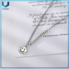 925 Collar de monedas de la sonrisa de plata de ley 925, diseño personalizado 925 colgante de plata para collar, collar de decoración de joyería de moda para mujer