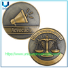 Moneda de recuerdo de medalla de excelencia legal personalizada de 2' con revestimiento antiguo 3D de Brasil para Advocacia