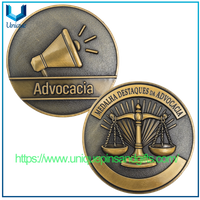 Moneda de recuerdo de medalla de excelencia legal personalizada de 2' con revestimiento antiguo 3D de Brasil para Advocacia