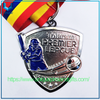 Medalla personalizada de la liga de béisbol de metal 3D Tolaram PREMIER LEAGUE CHAMPIONS 27 Medalla de latón dorado y plateado con cinta