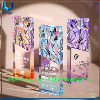 Trofeos de cristal personalizados Trofeos de premios creativos elegantes de alta gama para competiciones de empleados destacados Medallas de premios de la conferencia de fin de año