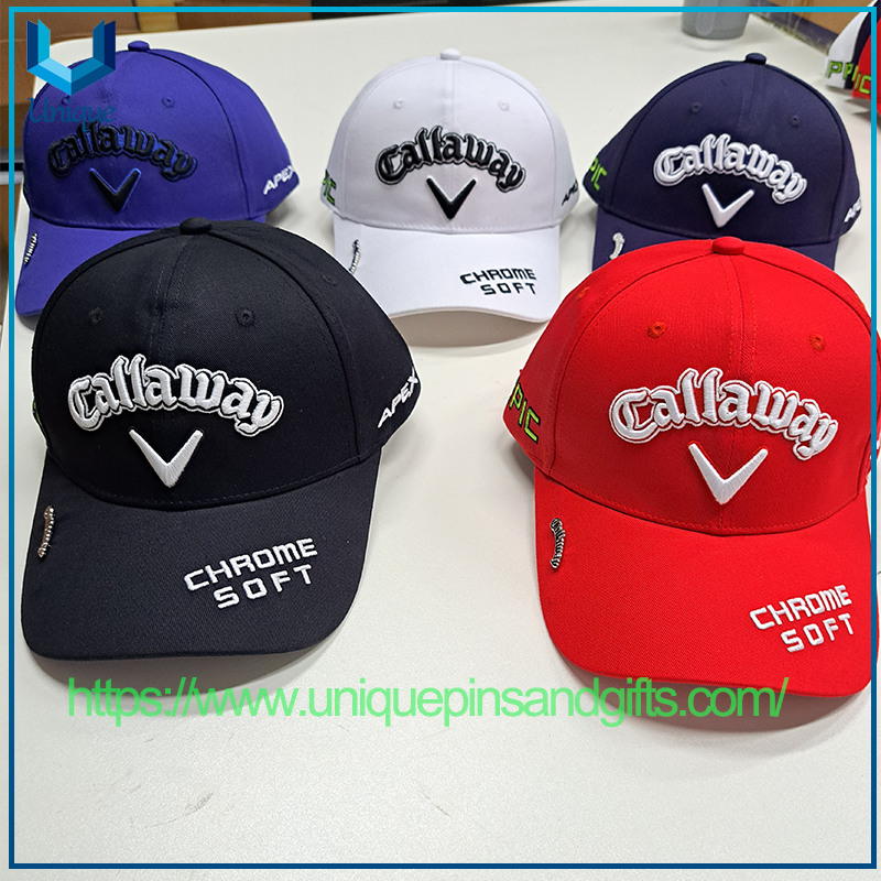 Gorra de béisbol con bordado 3D de Callaway Golf y pin de metal con logotipo