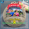 Diseño personalizado de un solo lado 3D +UV+Esmalte Puerto Rico Ven Rose Running Medal