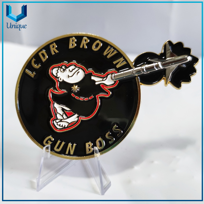 Moneda de desaf&iacute;o de la Marina militar de dise&ntilde;o de moda, moneda conmemorativa de dos tonos Gunny Boss para regalos