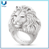 Anillos de fundición de acero inoxidable para hombre estilo punk león cabeza anillo de dedo personalizado