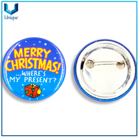 Decoración de Navidad Diseño personalizado Impresión Logo Botón en forma de corazón Insignias