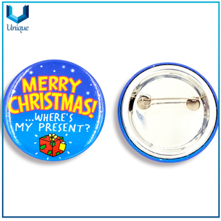 Decoración de Navidad Diseño personalizado Impresión Logo Botón en forma de corazón Insignias