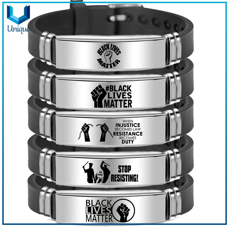 pulsera ajustable pulseras de silicona personalizada grabado personalizado en los hombres de la materia de los hombres