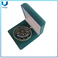 Molde libre sello oro verde terciopelo medallas insignias monedas pantalona cajas de exhibición de lujo joyería de los mancuermas de los relojes de los relojes del embalaje