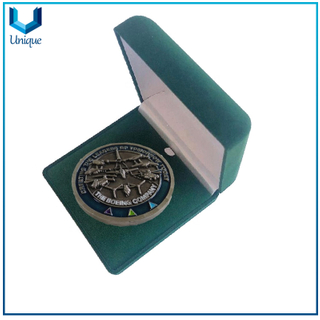 Molde libre sello oro verde terciopelo medallas insignias monedas pantalona cajas de exhibición de lujo joyería de los mancuermas de los relojes de los relojes del embalaje