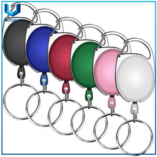 Tarjeta de insignia retráctil de metal de metal retráctil personalizada Carabiner tarjeta de identificación insignia retráctil