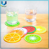 Fruit Design Cup Mat Mesa Mesa Placemat Posavasos de goma de silicona, Custom 2D Soft PVC Caucho Posavero Personalizado Diseño de frutas Copa Mat