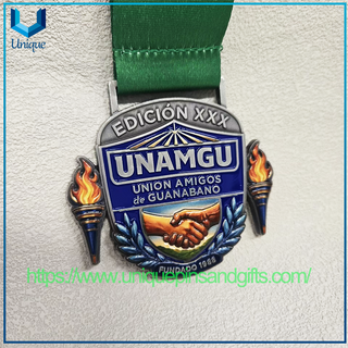 Medallas 3D de metal de alta calidad personalizadas Medallas de competición atlética para eventos deportivos UNAMGU con cinta