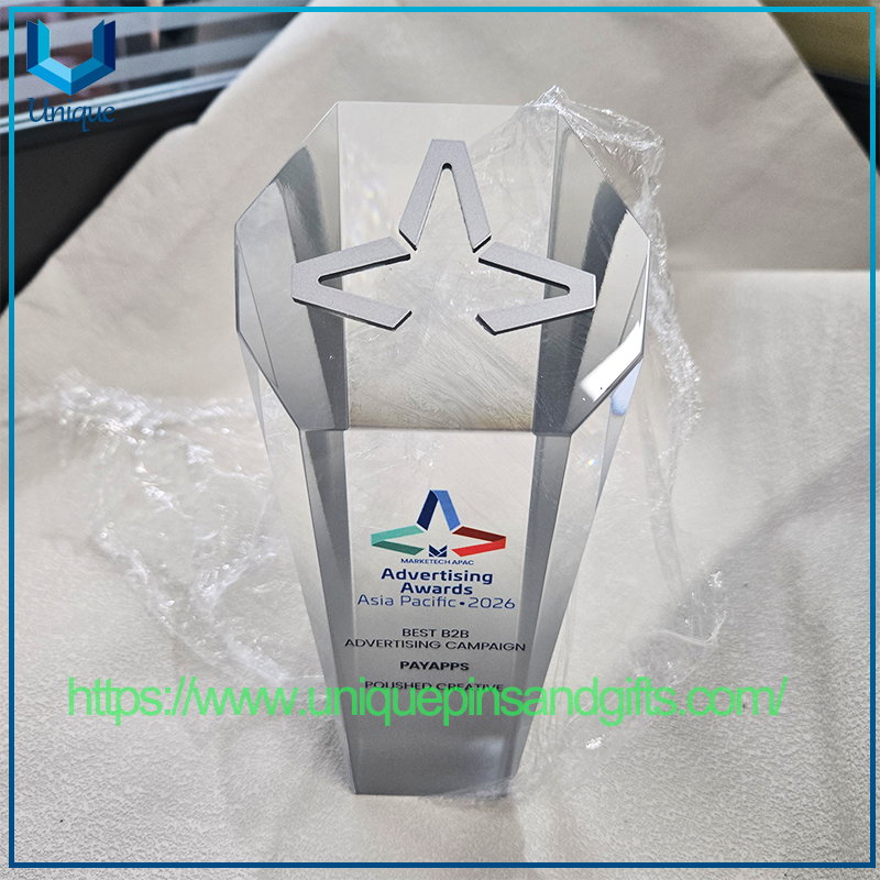 Premio de recuerdo cristalino de la impresión en color del trofeo de cristal personalizado del evento de Asia Pacífico