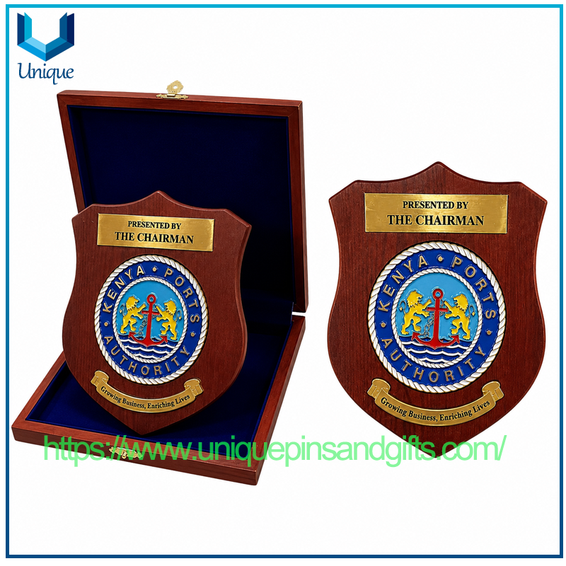 Medalla de honor del premio militar, placa de metal con caja de madera, placa de escudo