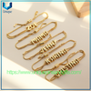 Venta al por mayor, superventas, juego de cadenas de mano DIY con burbujas de superficie lisa de latón de 18k con accesorios de 26 letras para nombres