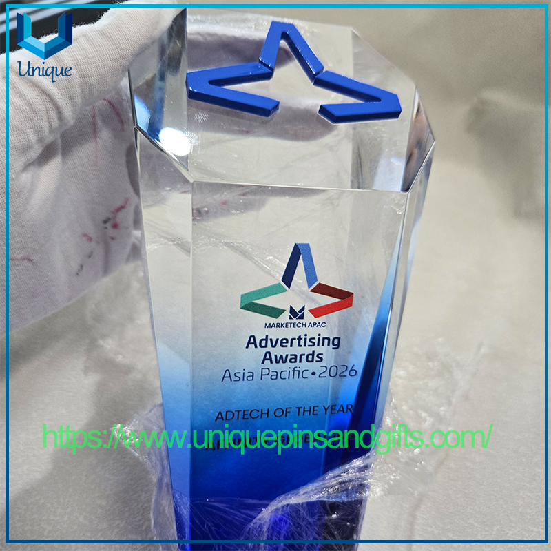Premio de recuerdo cristalino de la impresión en color del trofeo de cristal personalizado del evento de Asia Pacífico