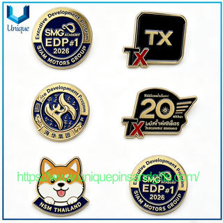 Pines de solapa esmaltados personalizados Pedido de Tailandia | Insignia de metal del logotipo de la empresa Broches de recuerdo corporativo personalizados