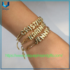 Venta al por mayor, superventas, juego de cadenas de mano DIY con burbujas de superficie lisa de latón de 18k con accesorios de 26 letras para nombres