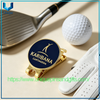 Personalice el marcador de pelotas de golf de esmalte duro con clip para sombrero chapado en oro