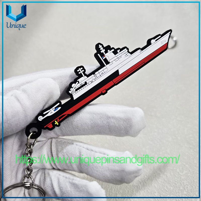 Venta al por mayor personalizado Malasia militar TLDM barco cordón de muñeca KD Terengganu F174 patrullero recuerdo llavero corto con gancho de cierre