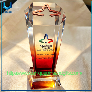 Premio de recuerdo cristalino de la impresión en color del trofeo de cristal personalizado del evento de Asia Pacífico