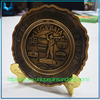 Placa conmemorativa de metal 3D de alto relieve, placa decorativa de recuerdo de turismo de ciudad personalizada con soporte dorado